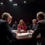 The litigants on the screen are not actors